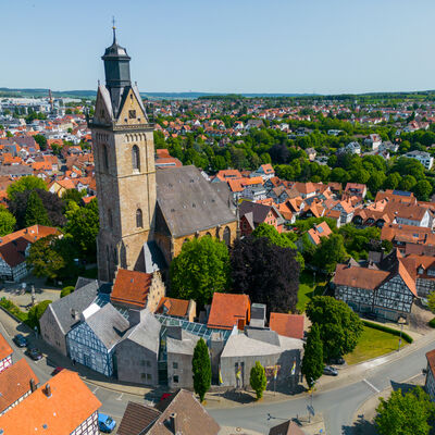 Luftaufnahme von Museum Korbach und Kilianskirche